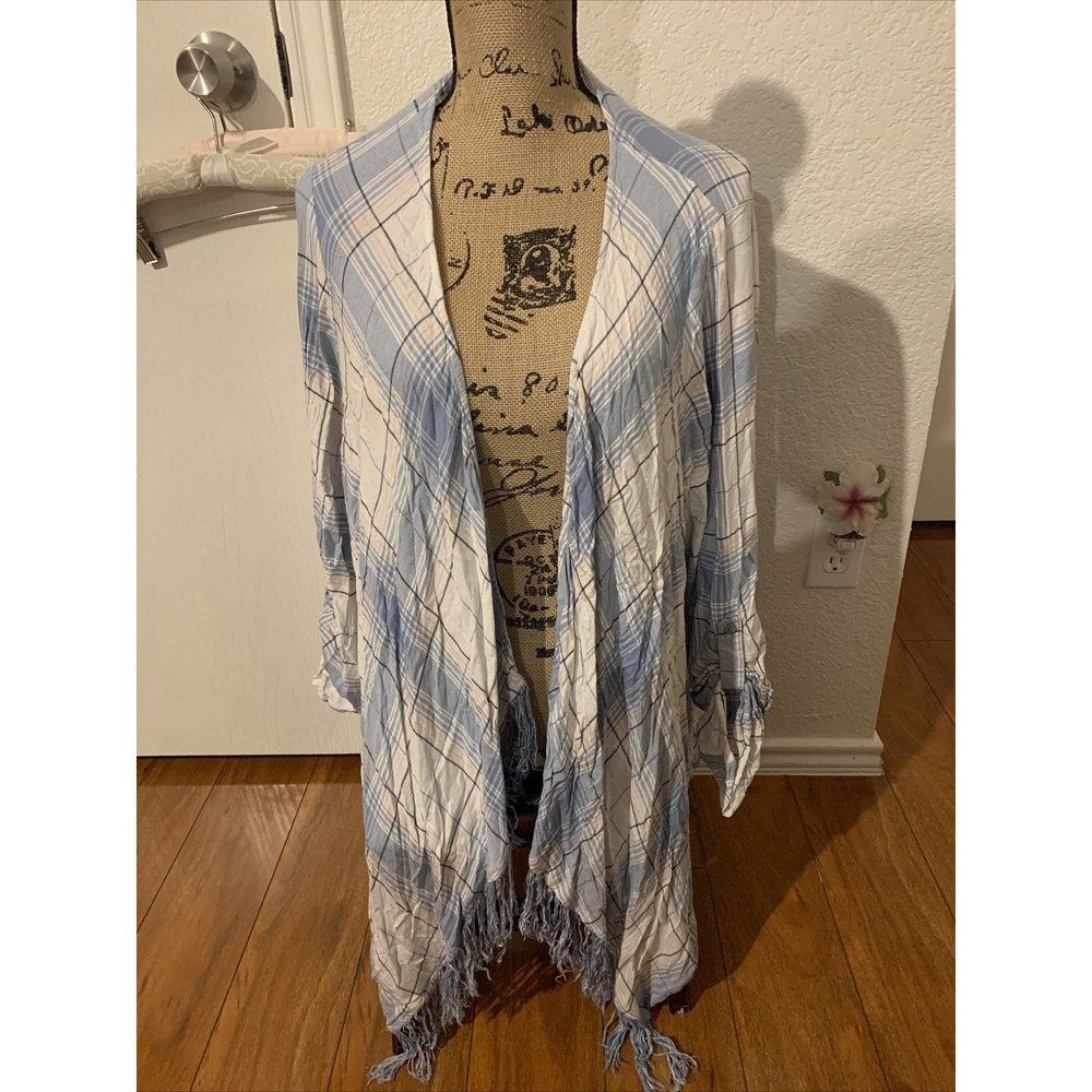 torrid 2 womens top bliyse pleated multicolored 3/4 sleeves shrug fancy cotton